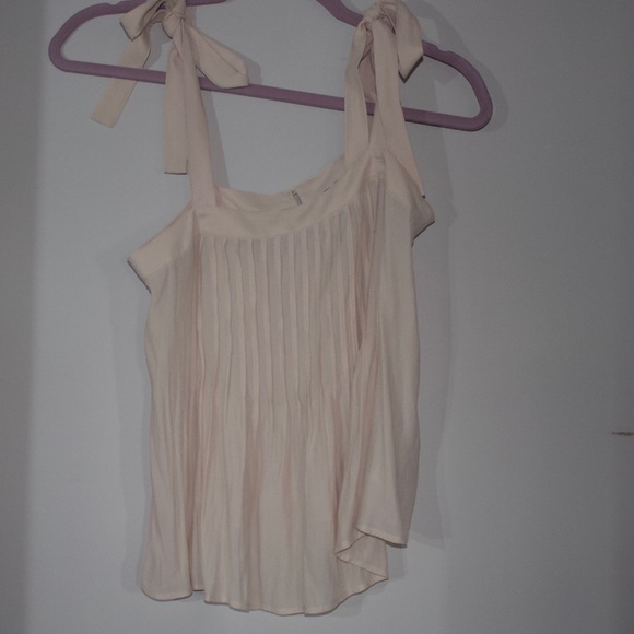 Tan colored Tank top with bow tie straps - Picture 1 of 1